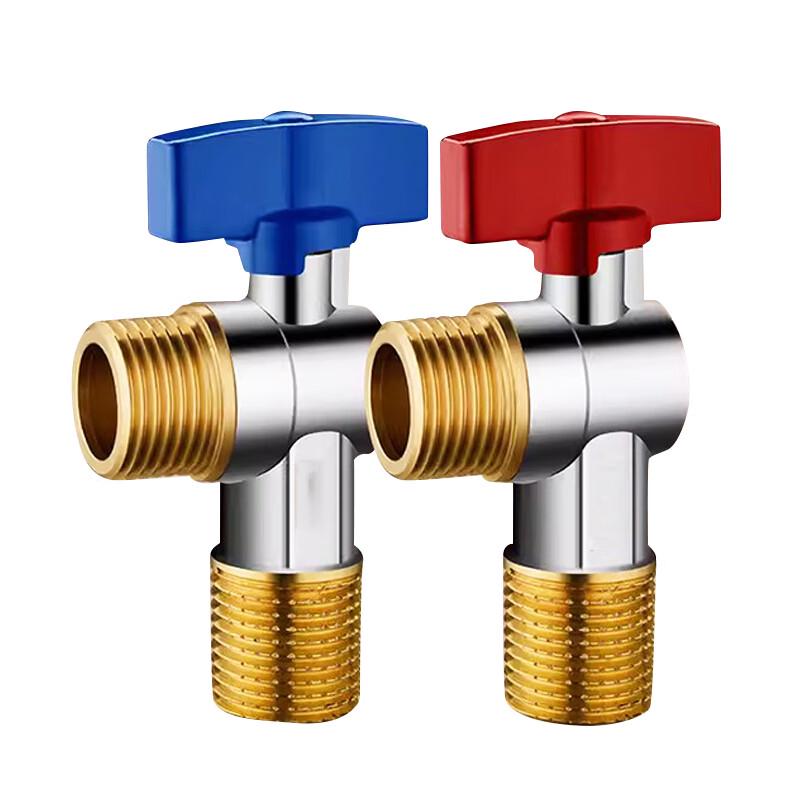 Yu Shi Jia Run Full-Port Brass Ball Core Angle Valve, 6-to-4 Point