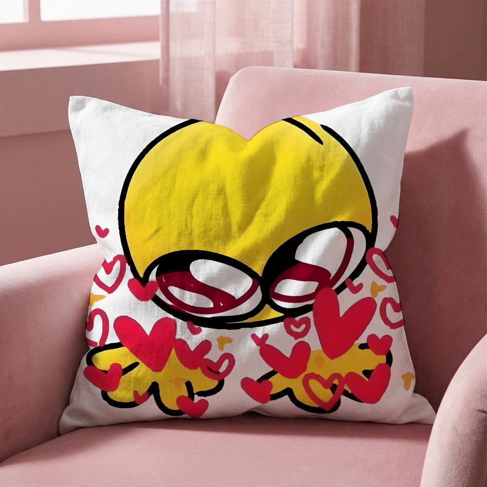 S-Soybean Expression2 EMOTICON Cushion Cover Multi-Scene Pillow Cover for Home & Car - Reversible, Soft & Durable for Daily Use