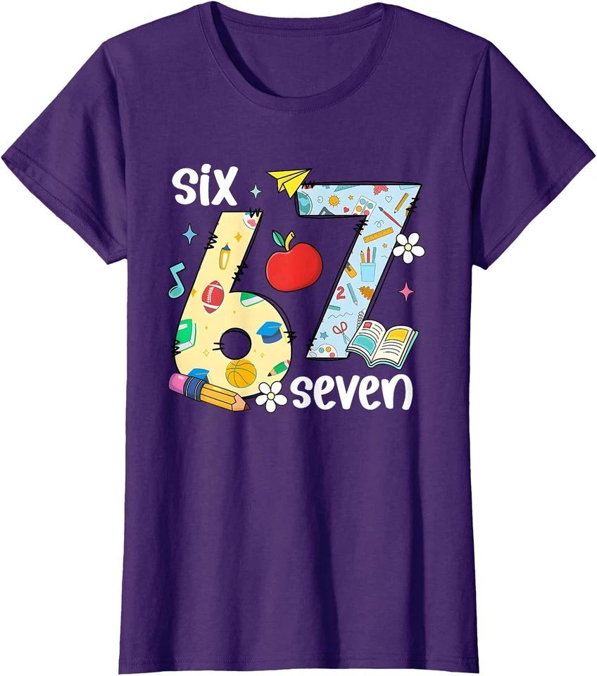 Funny 67 Christmas 67 Christmas Lights 67 Seven Ladies  V-Neck Tshirt L