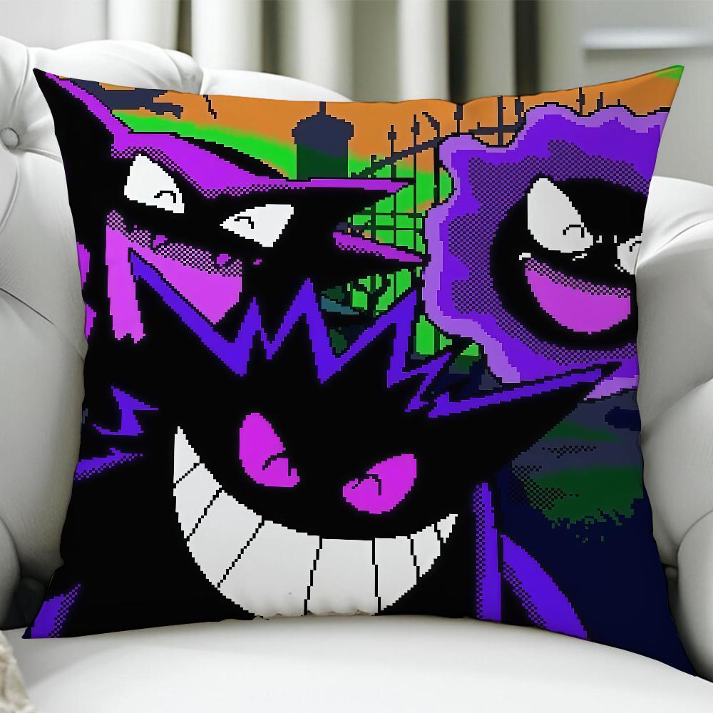 Cute GGengarES BKM Cushion Cover Birthday Anniversary Gifts Double Sided Printed Zipper Cushion Cover Soft Skin Bedding
