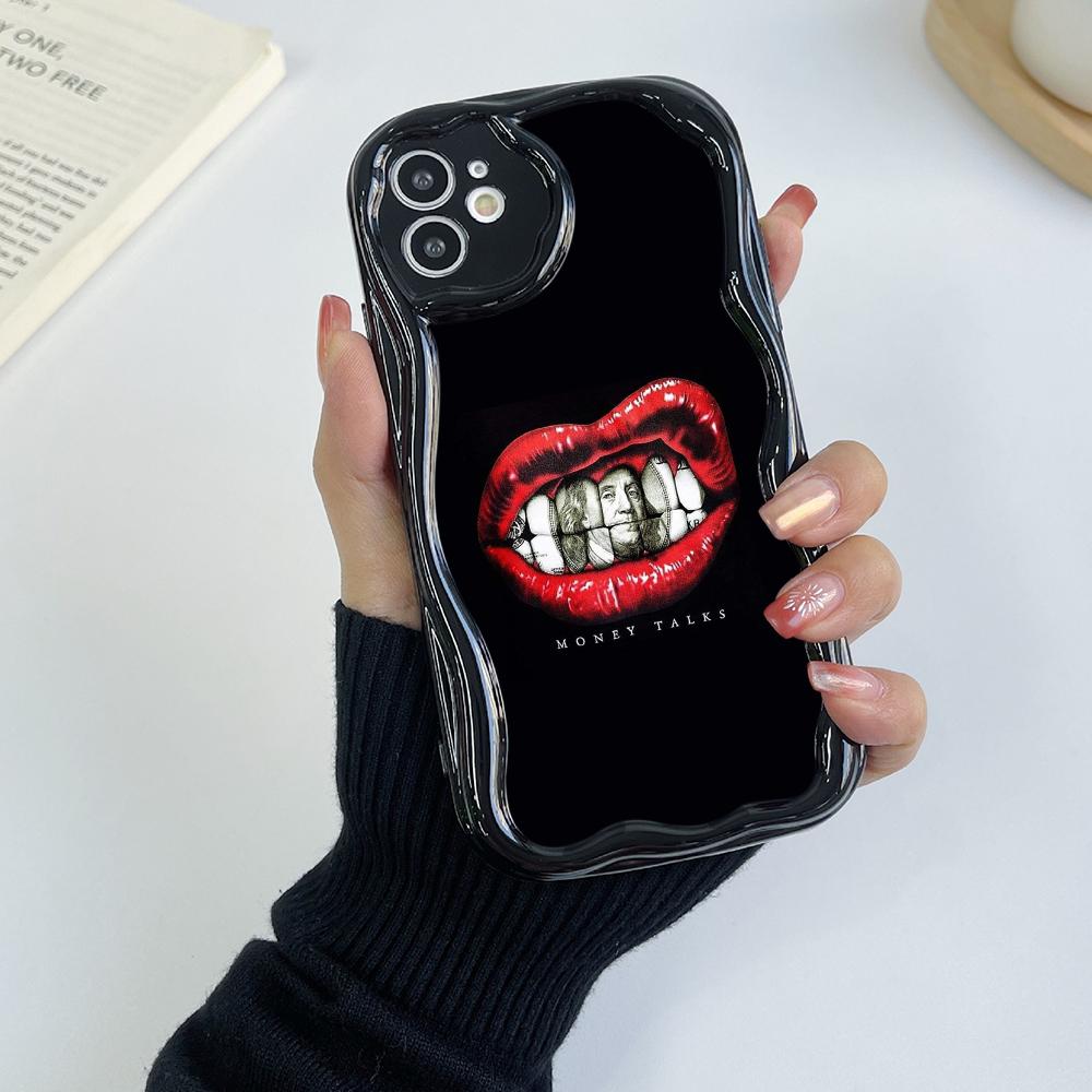 LZ19 Lips Kiss Art Clear Soft Wave Phone Cases for Samsung S24 S23 Ultra S20 FE A54 A14 A52s A51 S10 Huawei Honor 90 Protection Back Cover