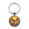 Fashion Alloy Keychain Pendant Round Metal Key Ring