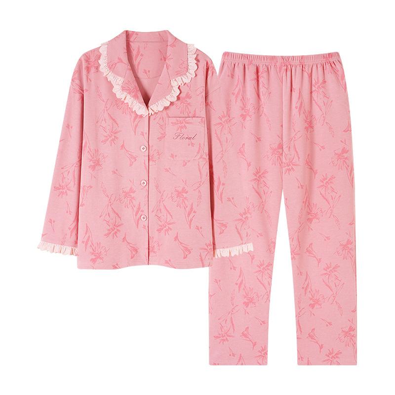 German Velvet Pajamas Women'S Autumn And Winter Long-Sleeved Double-Sided Polished Loungewear Women'S Warm Thin Velvet Suit