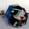 The Powerpuff Girls Season Automatic Folding Umbrella with Sturdy Iron Frame, Portable Compact Travel Umbrella All-Season Use Parties012