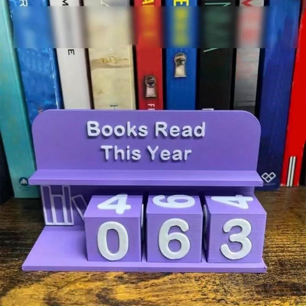 Books Read This Year Counting Ornaments 3D Printed Library Decor Ornament Book Counter Sign for Teachers Writers Library Lovers