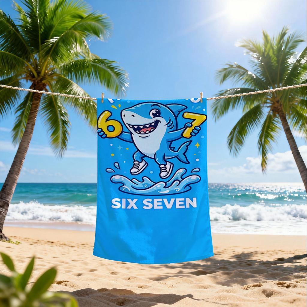 1PC Blue 67 Shark Beach Towel Suitable for Beach Vacation Camping Pool Yoga Beach Quick Water Absorption Summer Gift for Friends