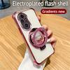 Magnetic Quicksand Stand Phone Case For Honor 200 100 90 80 70 60 50 Pro Gradient Glitter Shockproof Soft Silicone Bracket Cover