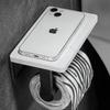 White/Black Marble Bathroom Paper Towel Holder Aluminum Wall-mounted Phone Rack Roll Tissue Shelf Bathroom Accessories