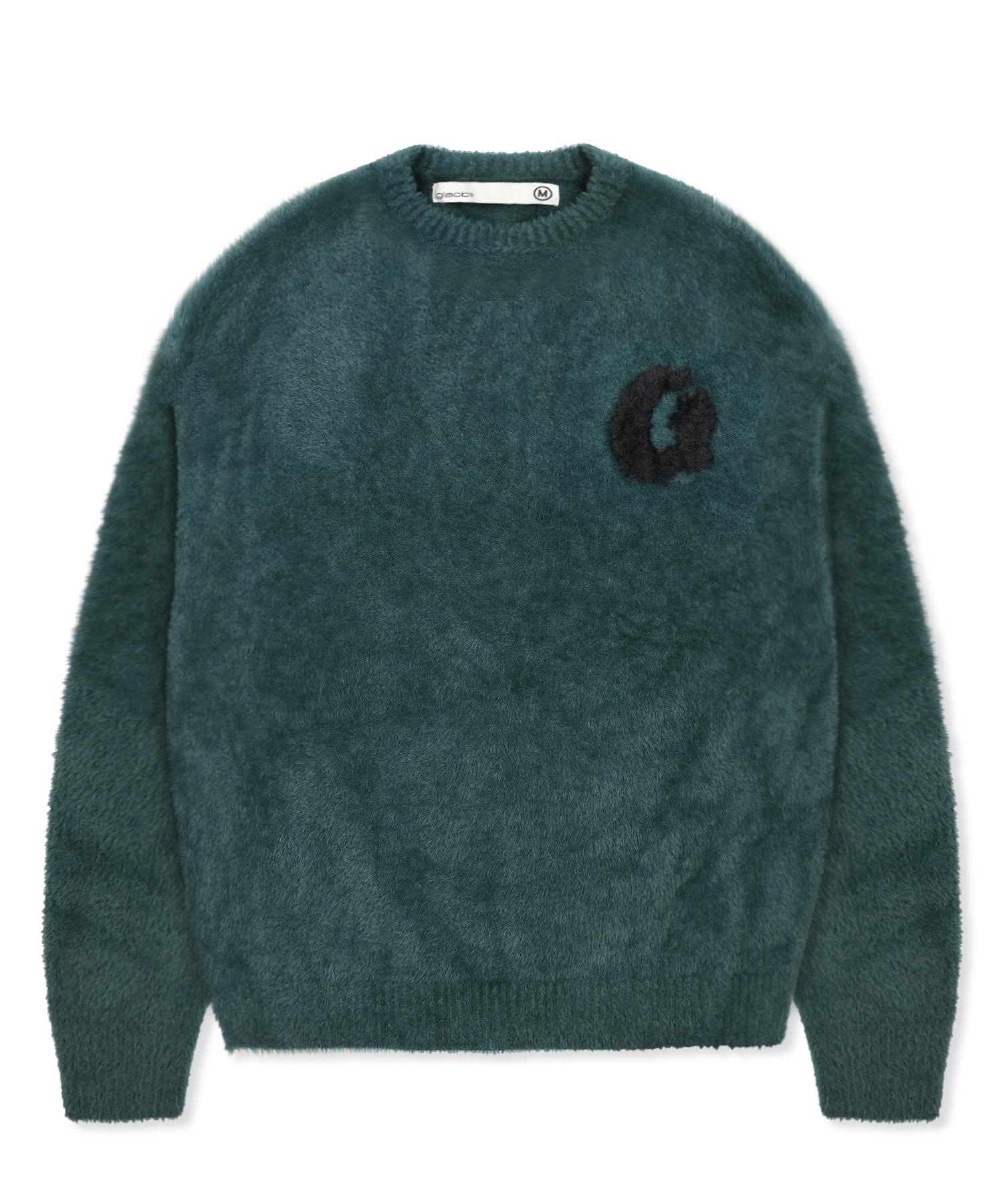 Gluck Gnt066 Laffin Hairy Pullover Knit (Green) Green/M