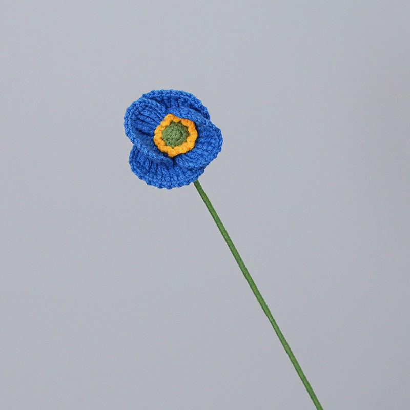 Handmade Woven Yarn Knitted Faux Flower Bouquet