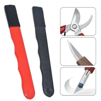 Metallmesser Baumschere Schärfstein Handheld Garten Schere Schärfer mit Deckel Mini Tragbarer Messerschärfer Schleifstein