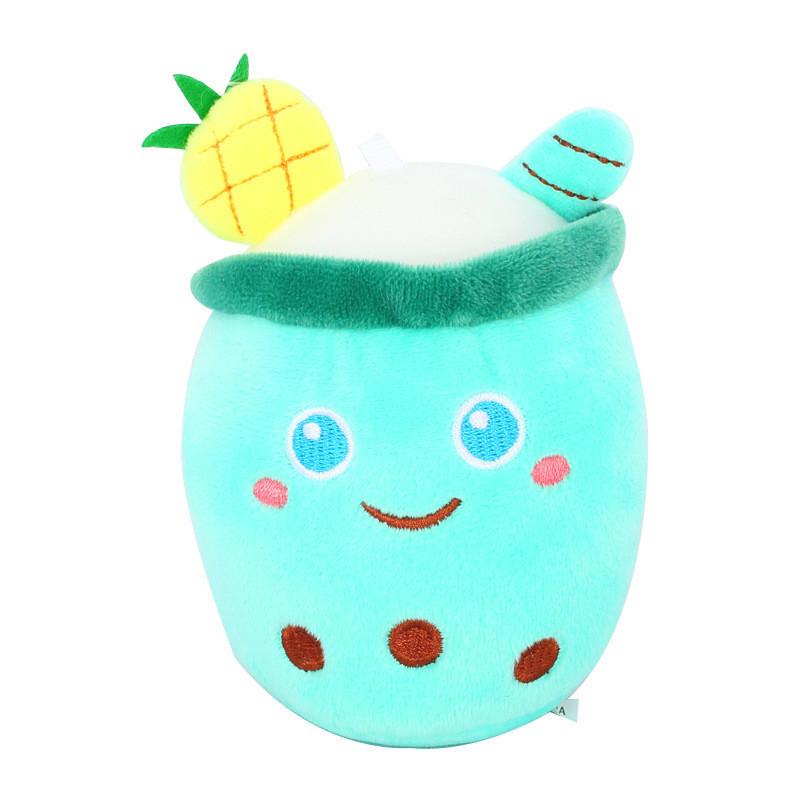 

Adorable Plush Fruit Milk Tea Cup Keychain With Soft Crystal Velvet Fabric