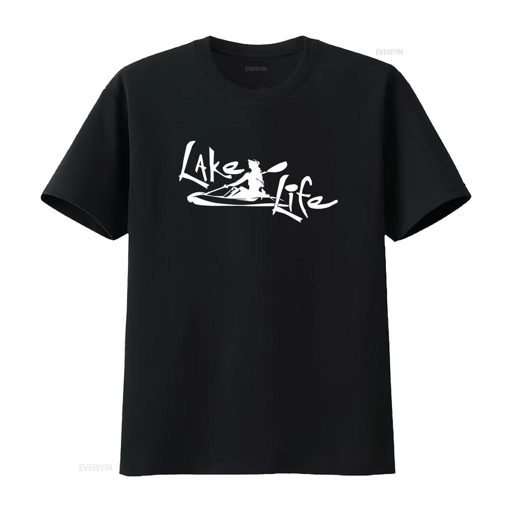 Lake Life 3 COTTON T SHIRT water worship wave kayak canoe paddle vintage Washed Comfortable Top For Everyday Wear Stylish