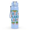 1PC Crazy Plant Lady Succulent Print 750ml Color Plastic Sports Water Bottle Leakproof Flip Straw Lid Suitable for Sports Office Home Use