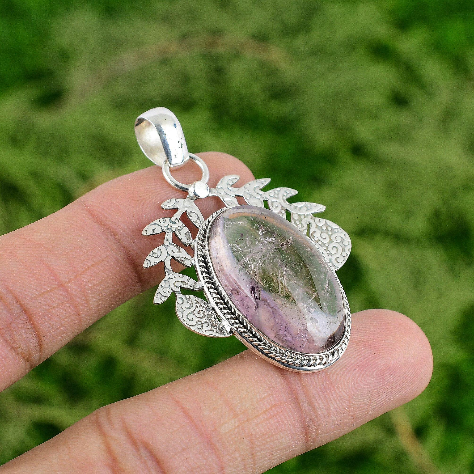 

Овальный Аметрин Драгоценный Камень Помолвочный Безель Ручной Работы Подвеска Ювелирное Изделие Стерлинговое Серебро
