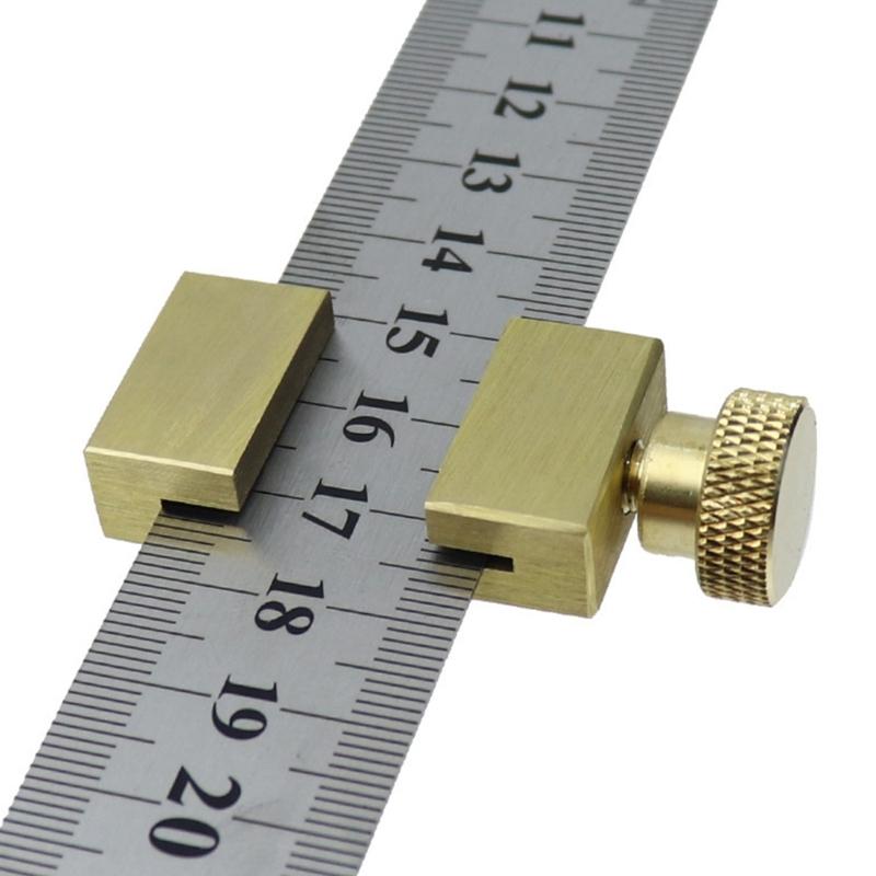 Heavy Duty Quick Install Brass Limit Stop Positioning Aid For Steel Rules No Tool Setups Measurement Gauges Accessory