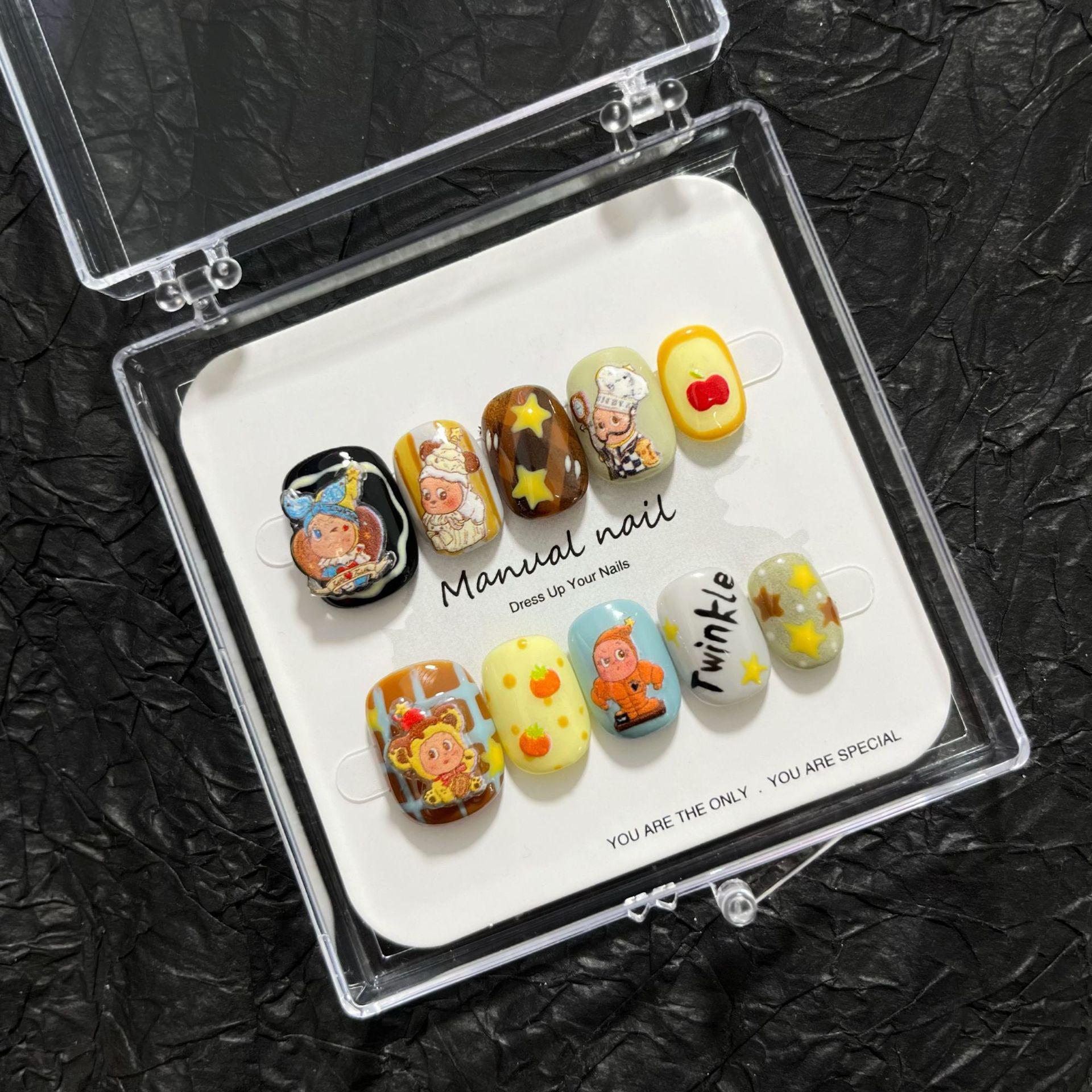 Handmade Cute Cartoon Girl Nail Art Stickers A649 Extra Small