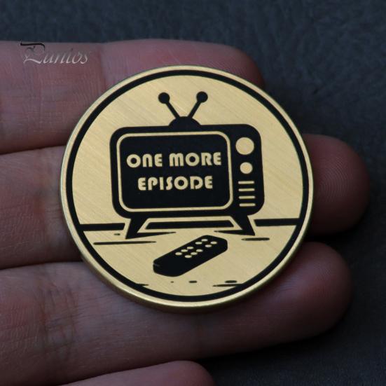 Decision Maker Coin One More Episode or Go To Bed Decision Coin Wood Coin for TV Lovers Him or Her Son Daughter