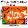 2D Planar Background Banner - Halloween Pumpkin Ghost Pattern Background Fabric, Party Supplies, Photography Background