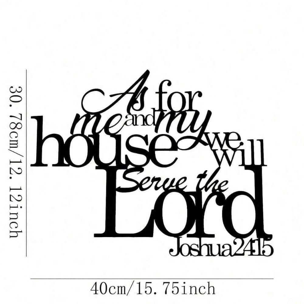 

Joshua 24 15 Metal Wall Art Christian Home Decor Iron Sign Hebrew Lettering Black White