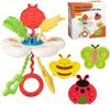 Silicone Pull String Baby Toy - Montessori Sensory Toy for Babies 6+ Months, Fine Motor Skills Development, Travel Toy for Car & Airplane