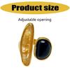 Fashionable Women's Rings Featuring Black Gemstones and Adjustable Band Suitable for Both Casual and Formal Event