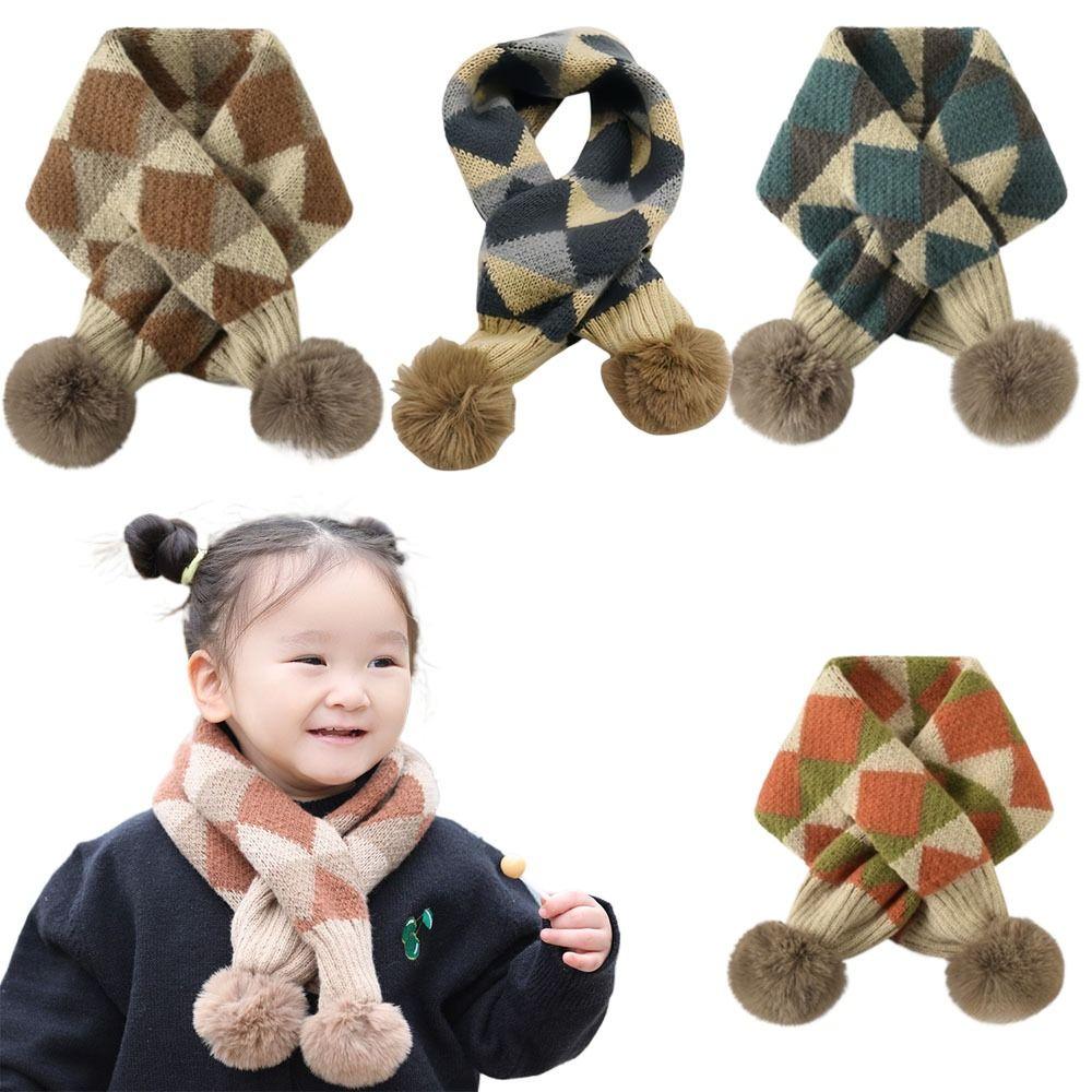 Thickening Boys Girls Knitting Scarf Cartoon Bib Children Kids Winter Scarves  Autumn Winter