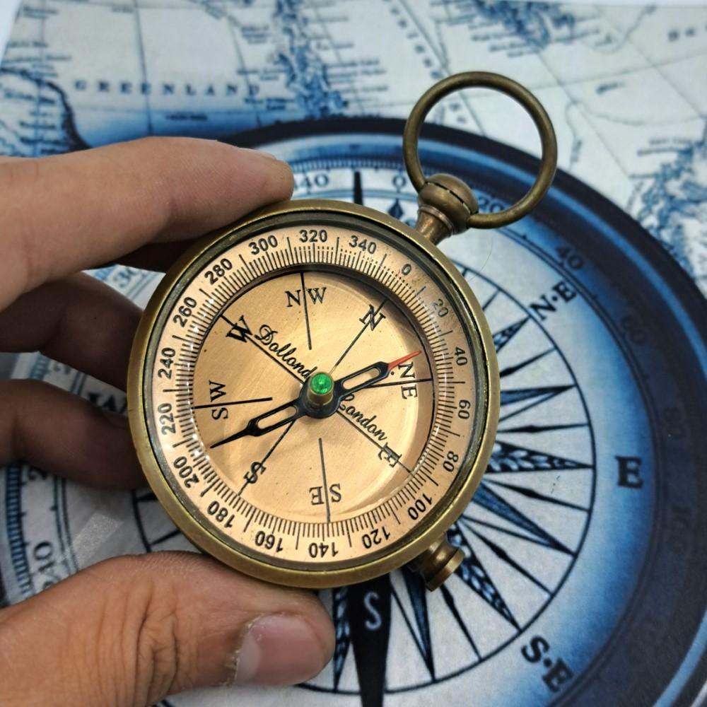 Vintage Brass Nautical Compass – 7 Cm, Maritime Collectible, Gifts for Him, Stocking Filler