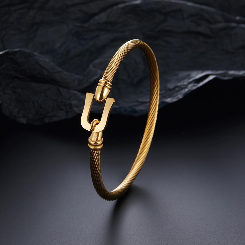 

316L Fashion Horseshoe Stainless Steel Popular Bracelet Women Simple Men Charming Wife Mom Gift Jewelry Wholesale золотий