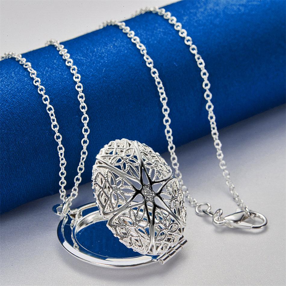 925 Sterling Silver 16-30 Inch Exquisite Circular Pattern Pendant Necklace for Women's Fashion Wedding Accessories, Jewelry Gift