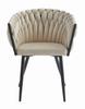 ORION chair - beige velvet / black legs x 1