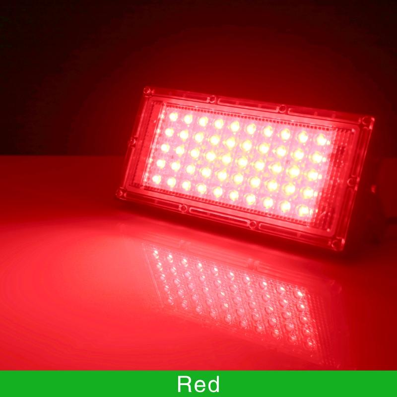 50W LED RGB Flood Light Lamp AC 220V Outdoor Floodlight IP65 Waterproof Reflector Led Spotlight  Red Green Blue Garden Lighting