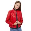 Neue stand-up kragen leder jacke frauen einfarbig casual jacke frauen frühling und herbst mantel frauen kleidung