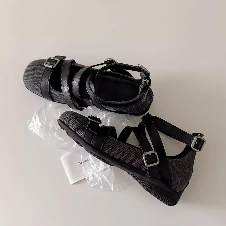 Soft leather version~ retro square head niche cross one-word buckle sports bottom ballet shoes women's versatile light mouth single shoes