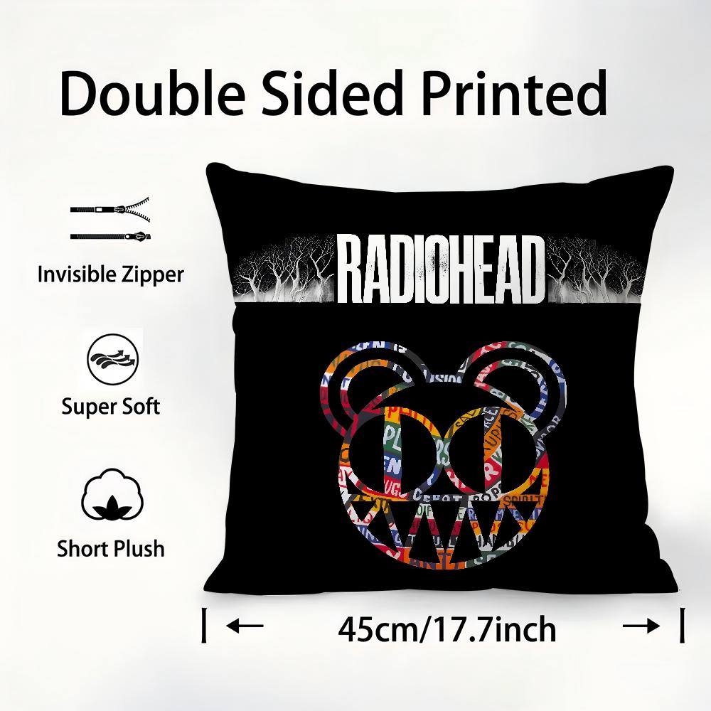 B-British Band RadioheadS Pillow Case Plush Fabric Soft  Pillowcase Double Sided Print   Cushion Cover Throw Pillow Cover