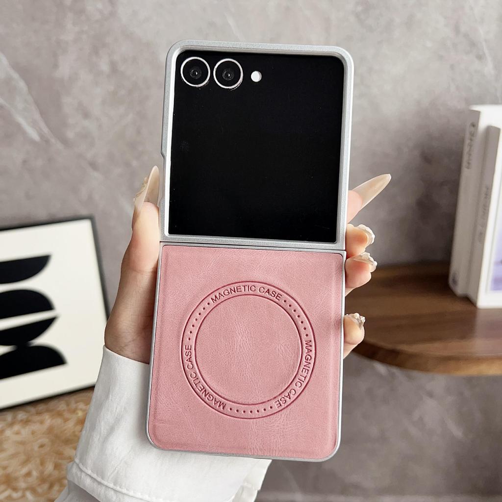 Pearlescent Skin-Feel Magnetic Case for Samsung Z Flip7/5/6 - Anti-Fall Protection