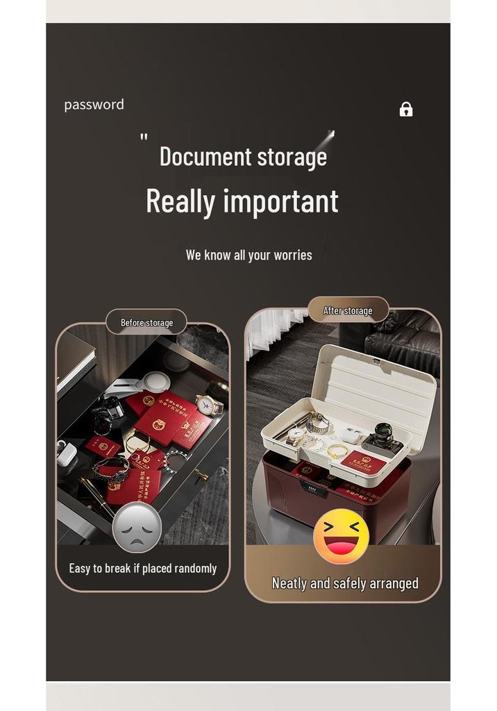 Lockable Password Storage Box for Valuables and Documents