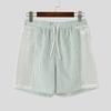 INCERUN Men Drawstring Elastic Waist Striped Hollow Beach Sports Shorts Pants