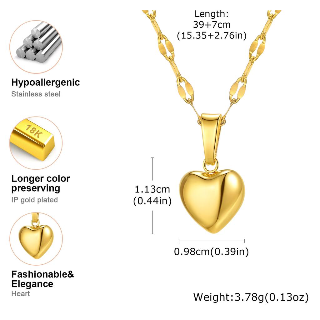 Vnox Diverse Heart Pendant Necklace For Women Girls, Stainless Steel Shell CZ Crystal Charm Choker, Fashion Jewelry Party Gifts