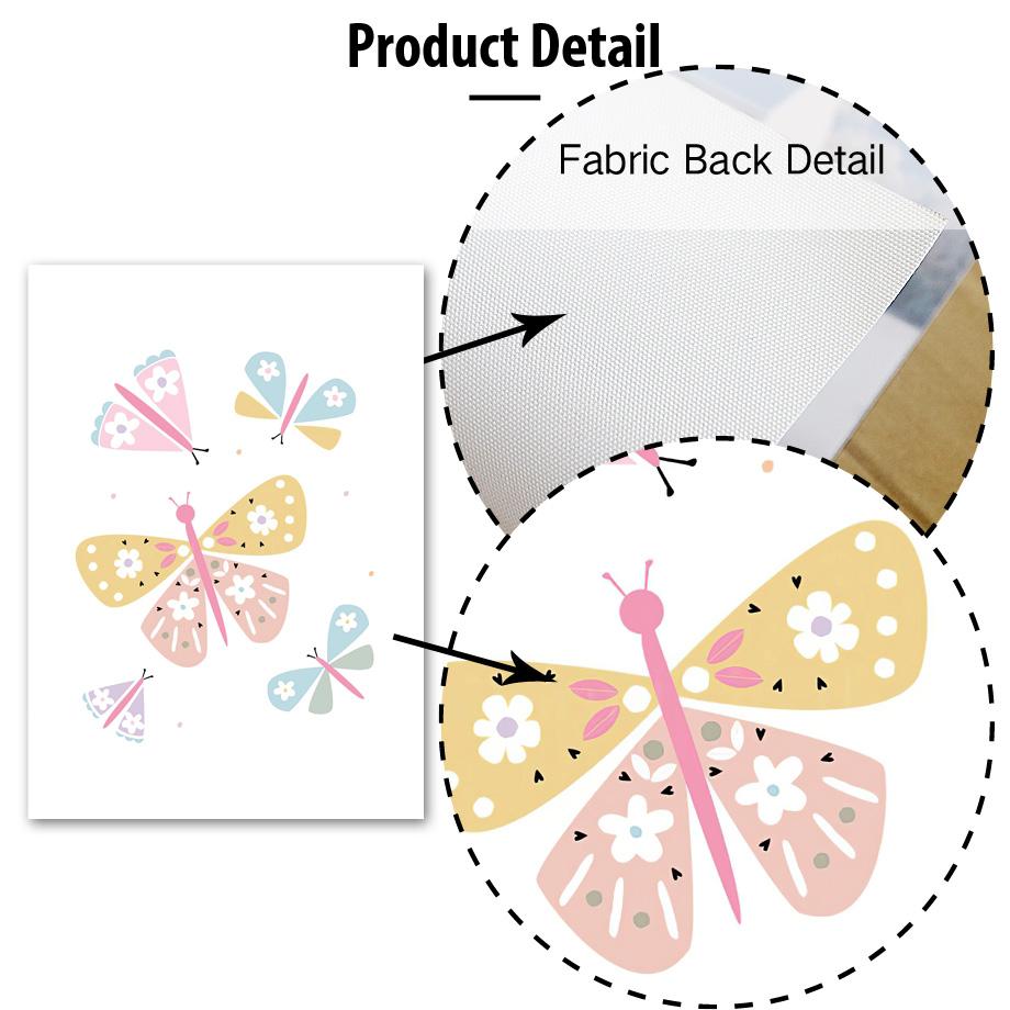 Sun Rainbow Butterfly Flowers Fruit Wall Art Canvas Painting Nordic Poster And Prints Bedroom Wall Pictures Girl Kids Room Decor
