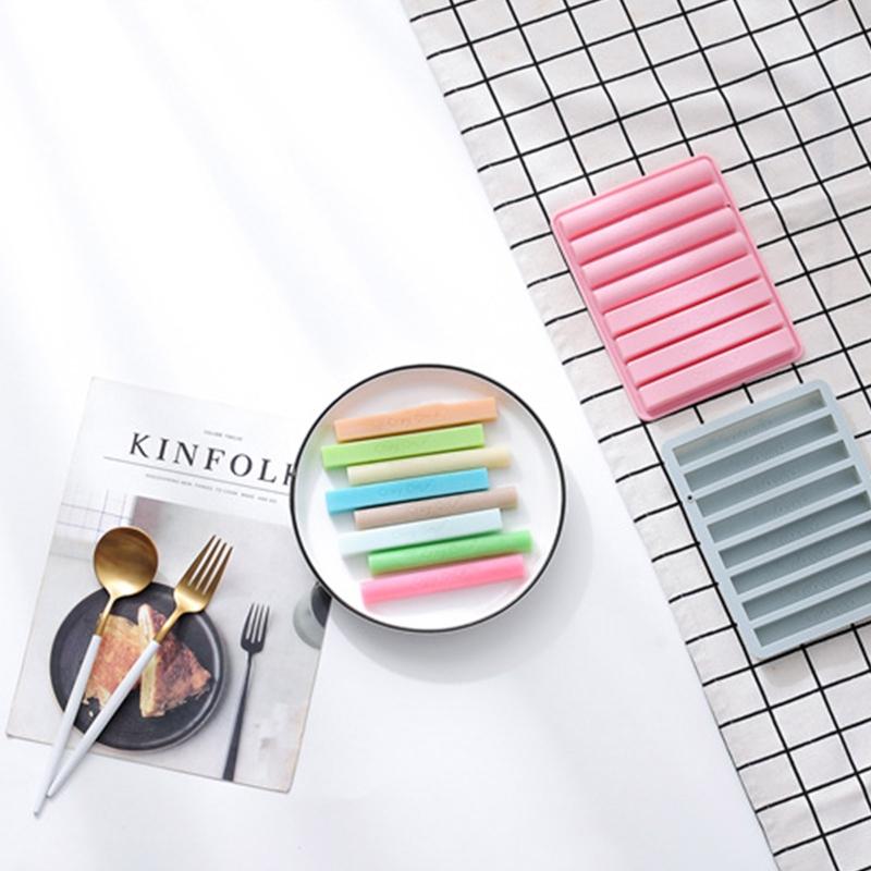 8-Cavity Silicone Crayon Molds Cake Mould DIY Baking Moulds 3D Stick Semi-cylindrical Shaped for Baking Chocolate Mousse