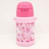OSK Hello Kitty Sakura Stainless Steel Bottle with Straw, Pink [SBR-450S] with Shoulder Strap