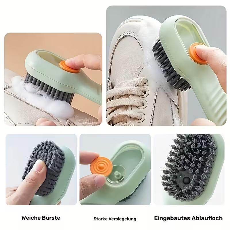 2-piece soap dispenser shoe brush, sports shoe brush, multi-functional shoe brush with soap dispenser, long-handled shoe brush,