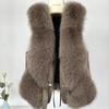 Autumn Winter Women Vest Short Style Splicing Solid Color Fur Coat