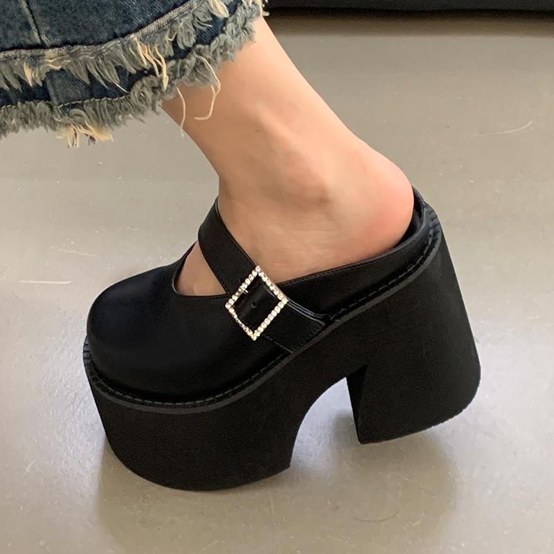 New Style Popular Women's Slippers for Large-sized Women Wear Slippers of Size 34-43 Summer 11cm Thick-bottomed Zapatos Mujer