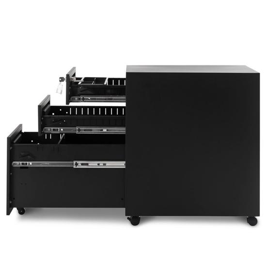 Modern White/Black File Cabinet Storage Container with 3 Drawers Office Decor