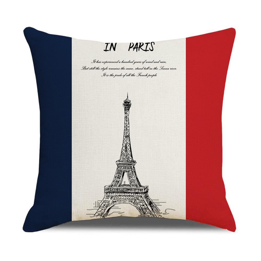 Pillow Nordic British Style Ins Linen Pillow Case Sofa Cushion Square Cushion Iron Tower
