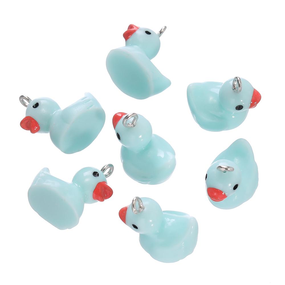 10 Stück 17,5x18,5mm 3D Enten Harz Anhänger Niedliches Tier Anhänger Für Schmuckherstellung DIY Ohrringe Schlüsselanhänger Bastelzubehör
