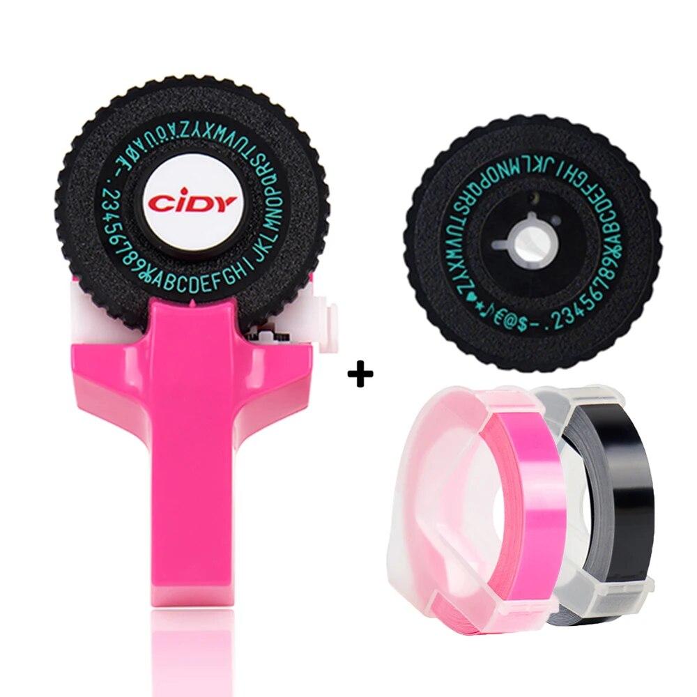 

Ручной принтер для изготовления этикеток для тиснения, ручная пишущая машинка, мини-машина для надписей «сделай сам», с 1 колесом и 2 рулонами сменной ленты