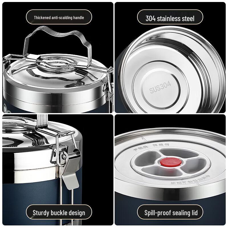 TIBERLANG 304 Stainless Steel Insulated Multi-Layer Lunch Box